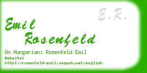 emil rosenfeld business card
